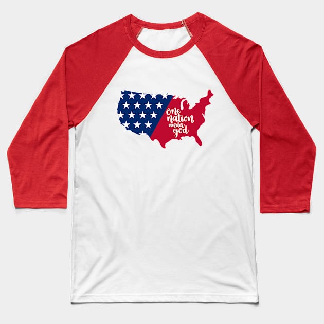 One nation under god Baseball T-Shirt by Coral Graphics